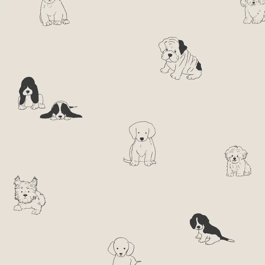 MUNKS & ME - Papier Peint Chambre Enfant à Motif Répété - Chiot