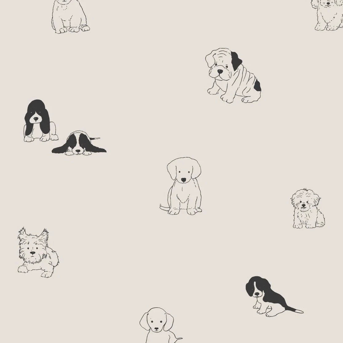 MUNKS & ME - Papier Peint Chambre Enfant à Motif Répété - Chiot
