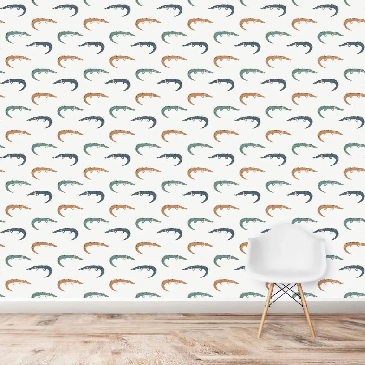MUNKS & ME - Papier Peint Chambre Enfant à Motif Répété - Crocodile