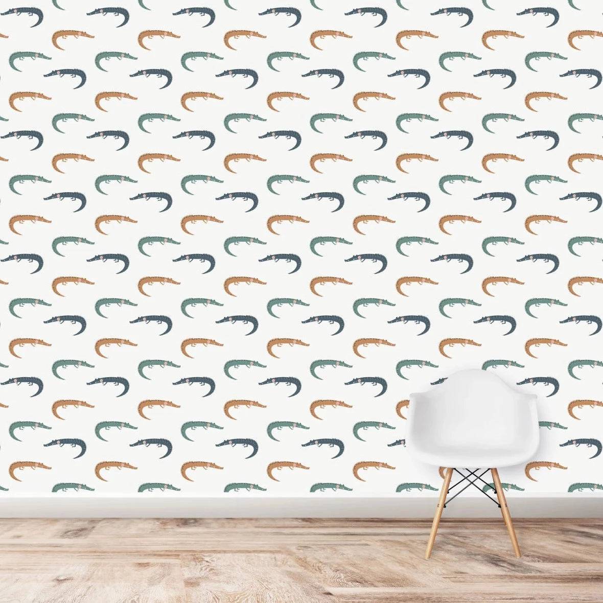 MUNKS & ME - Papier Peint Chambre Enfant à Motif Répété - Crocodile