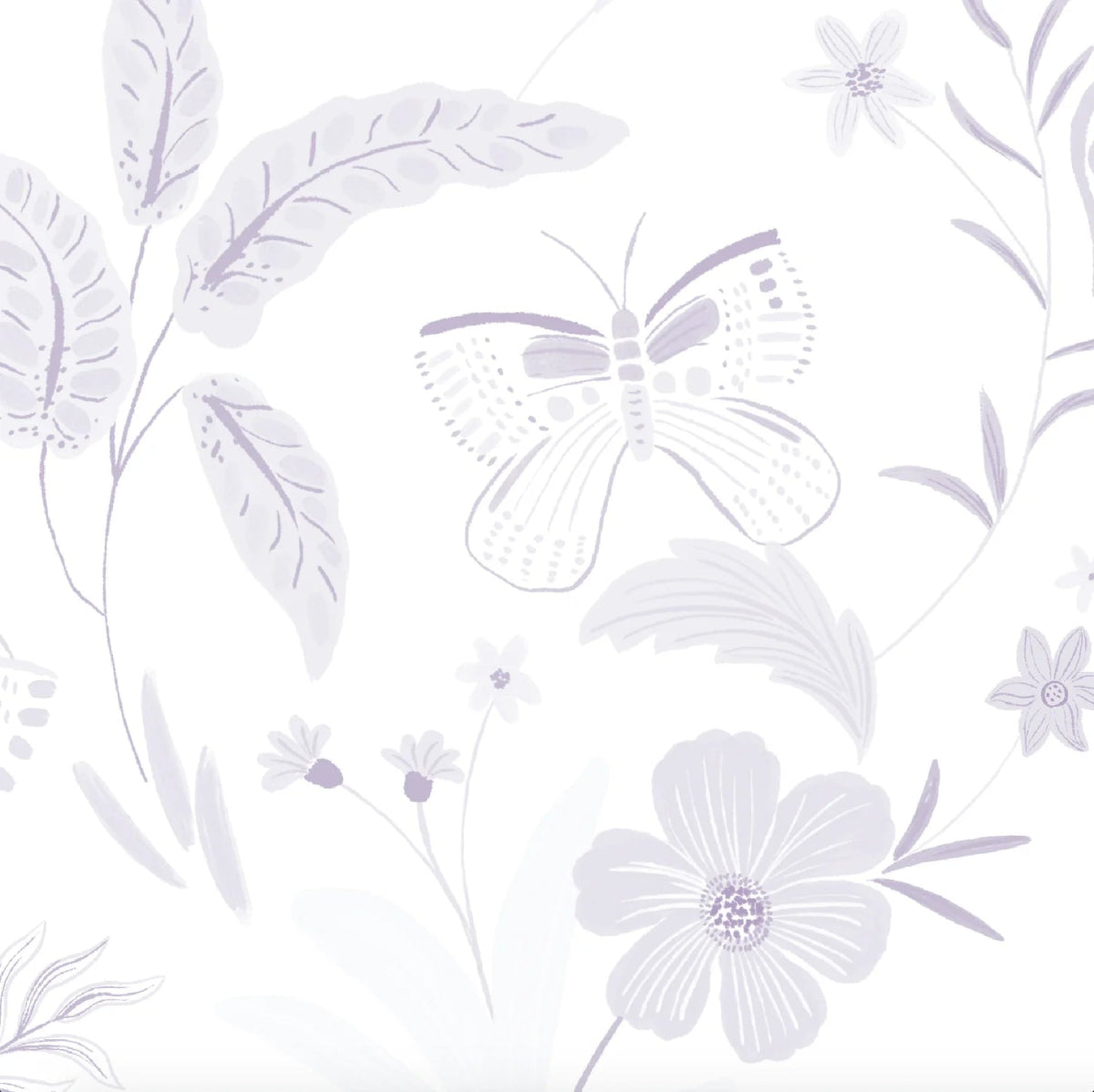 MUNKS & ME-Papier Peint Chambre Enfant à Motif Répété - De Jardin De Papillons | Violet-Les Petits