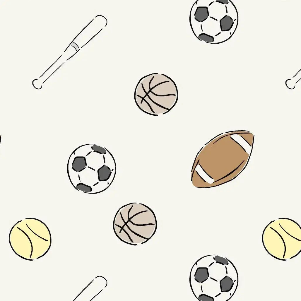 MUNKS & ME - Papier Peint Chambre Enfant à Motif Répété - De La Journée Sportive