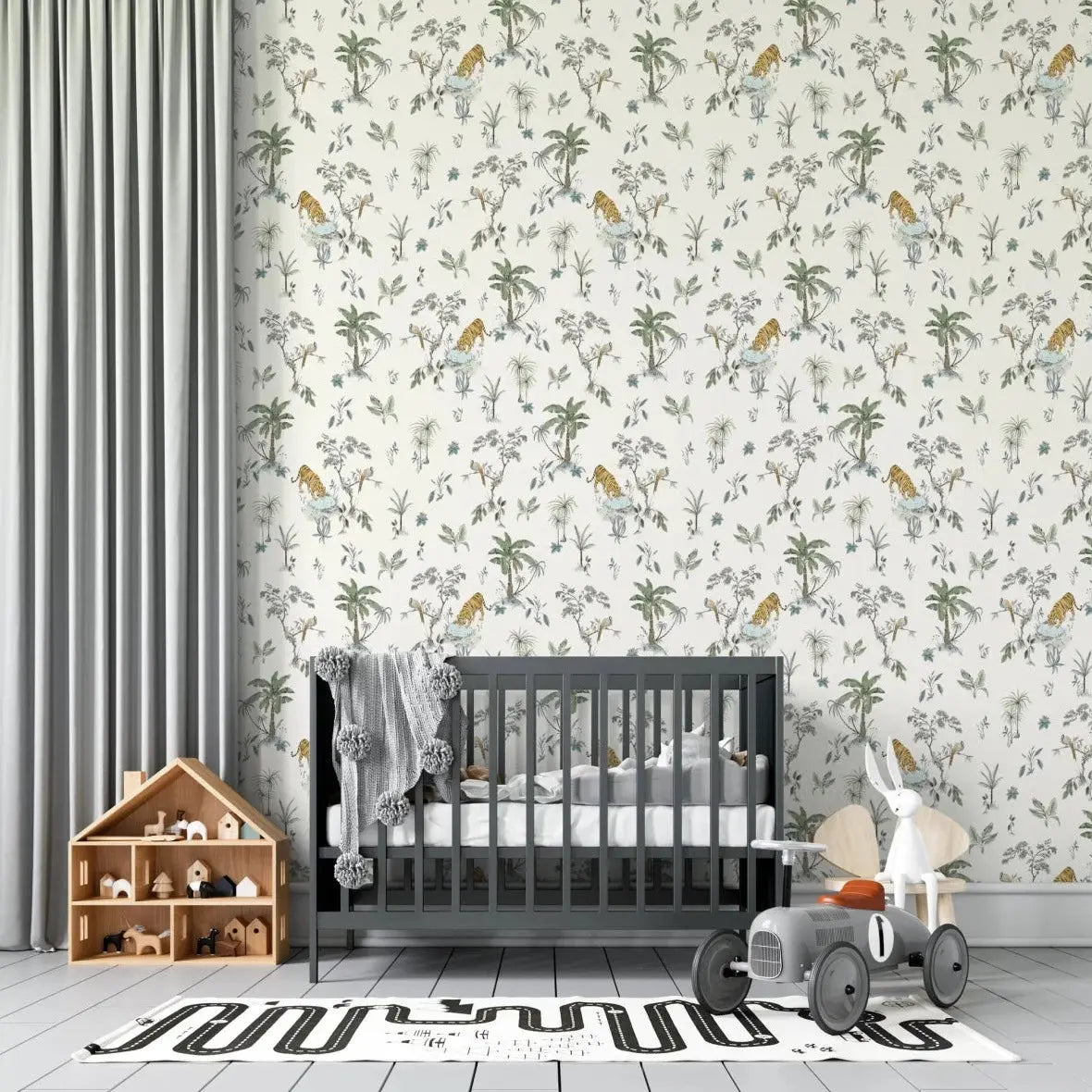 MUNKS & ME - Papier Peint Chambre Enfant à Motif Répété - De Tigre Tropical