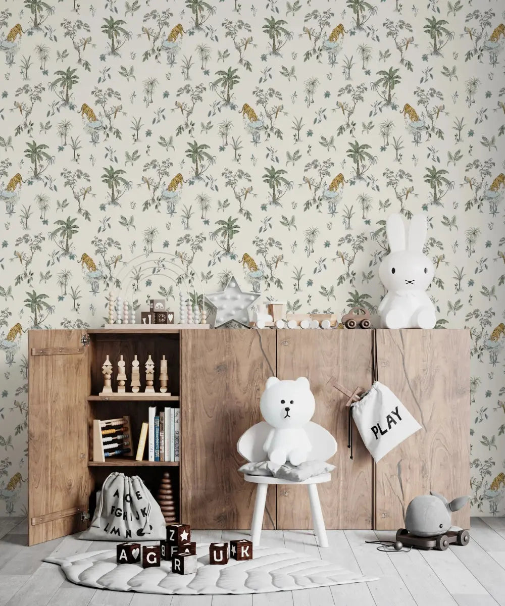 MUNKS & ME - Papier Peint Chambre Enfant à Motif Répété - De Tigre Tropical