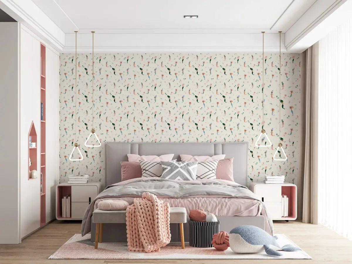 MUNKS & ME - Papier Peint Chambre Enfant à Motif Répété - Des Amis De La Sirène