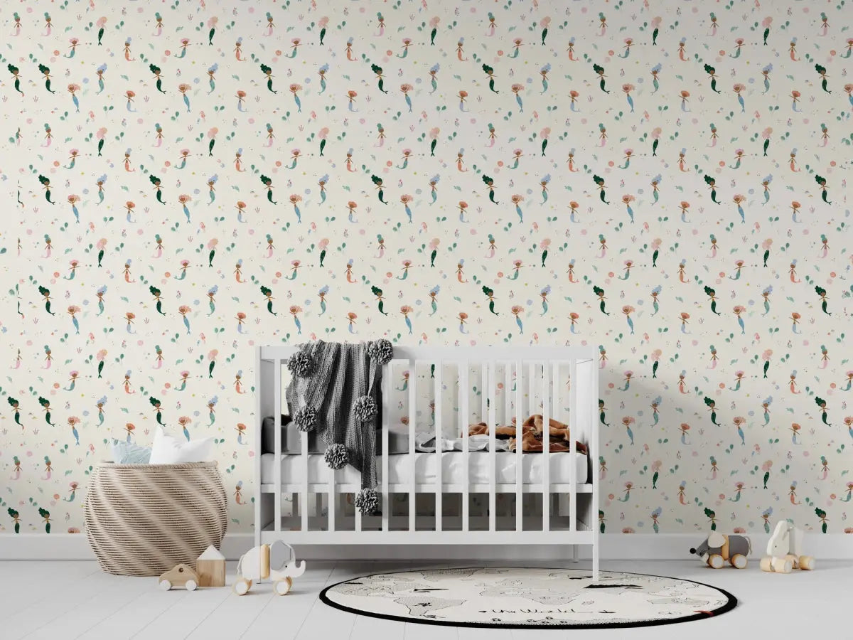 MUNKS & ME - Papier Peint Chambre Enfant à Motif Répété - Des Amis De La Sirène