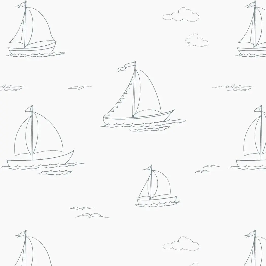 MUNKS & ME - Papier Peint Chambre Enfant à Motif Répété - Des Voiliers