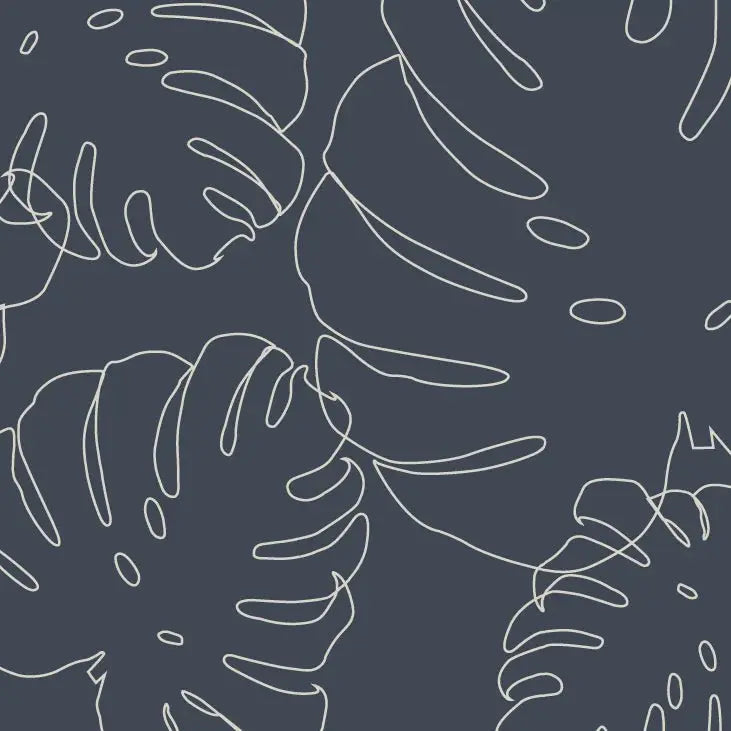 MUNKS & ME - Papier Peint Chambre Enfant à Motif Répété - Elle Monstera | Marine