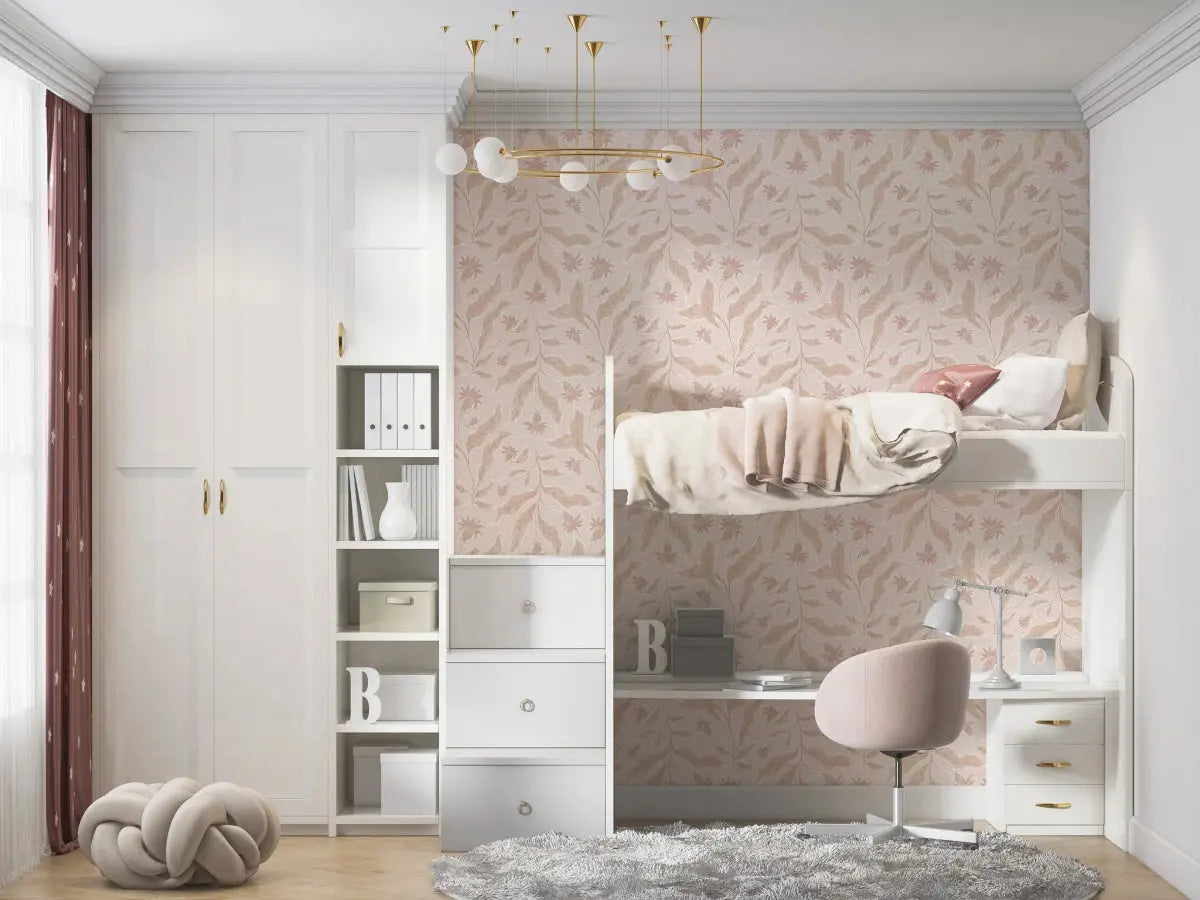 MUNKS & ME - Papier Peint Chambre Enfant à Motif Répété - Elodies Thistle - Sable