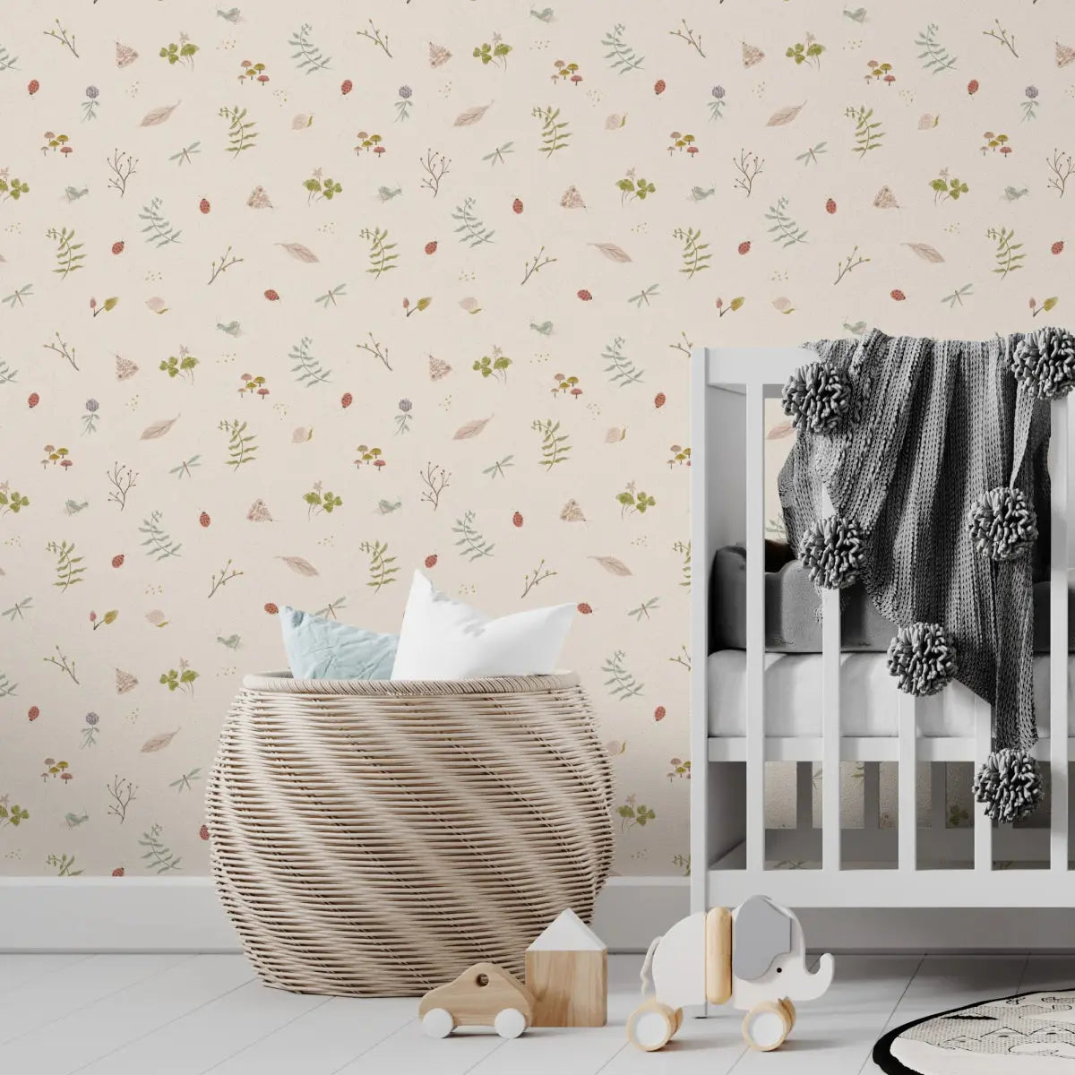 MUNKS & ME - Papier Peint Chambre Enfant à Motif Répété - Elsies Verdant Garden