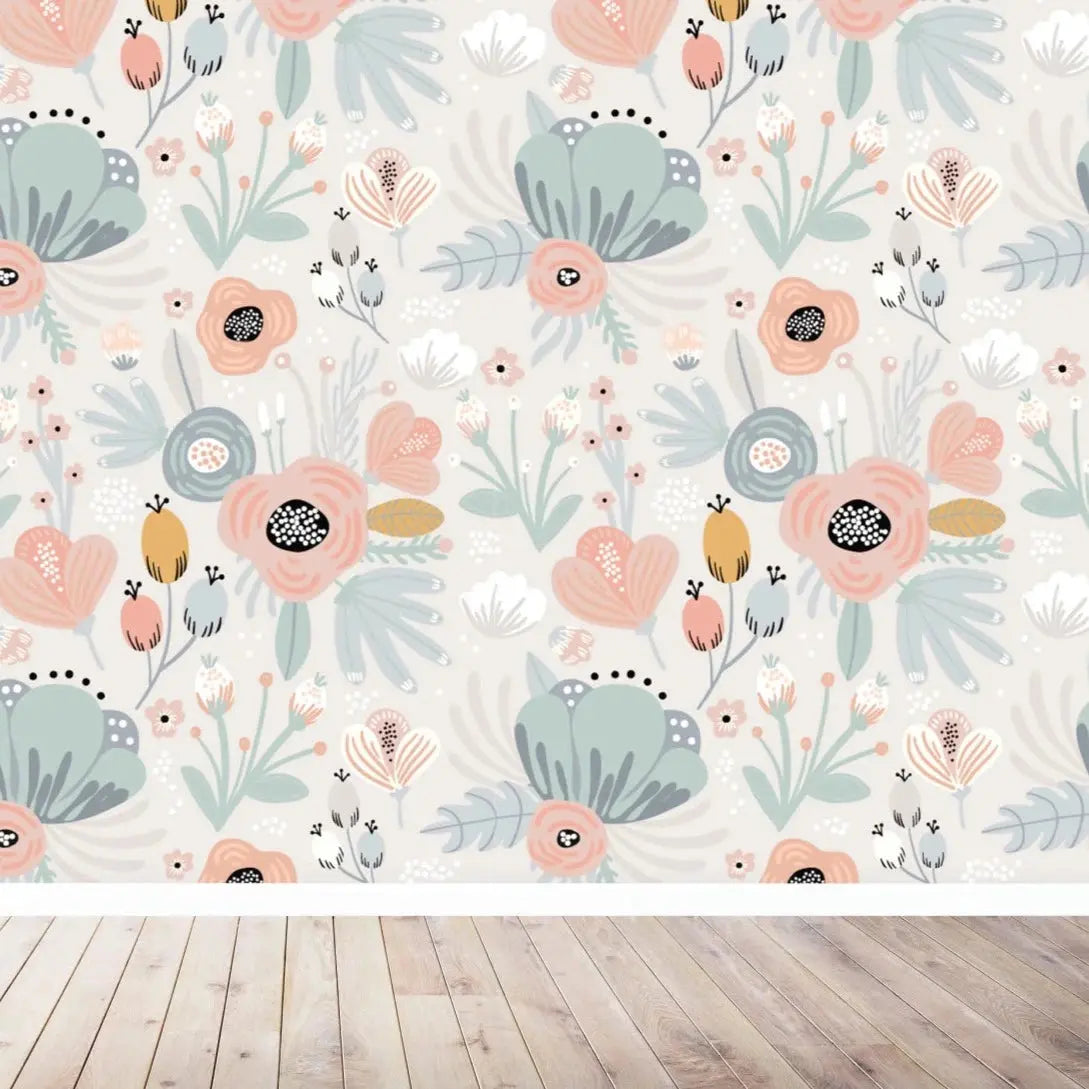 MUNKS & ME - Papier Peint Chambre Enfant à Motif Répété - Floral Betsy