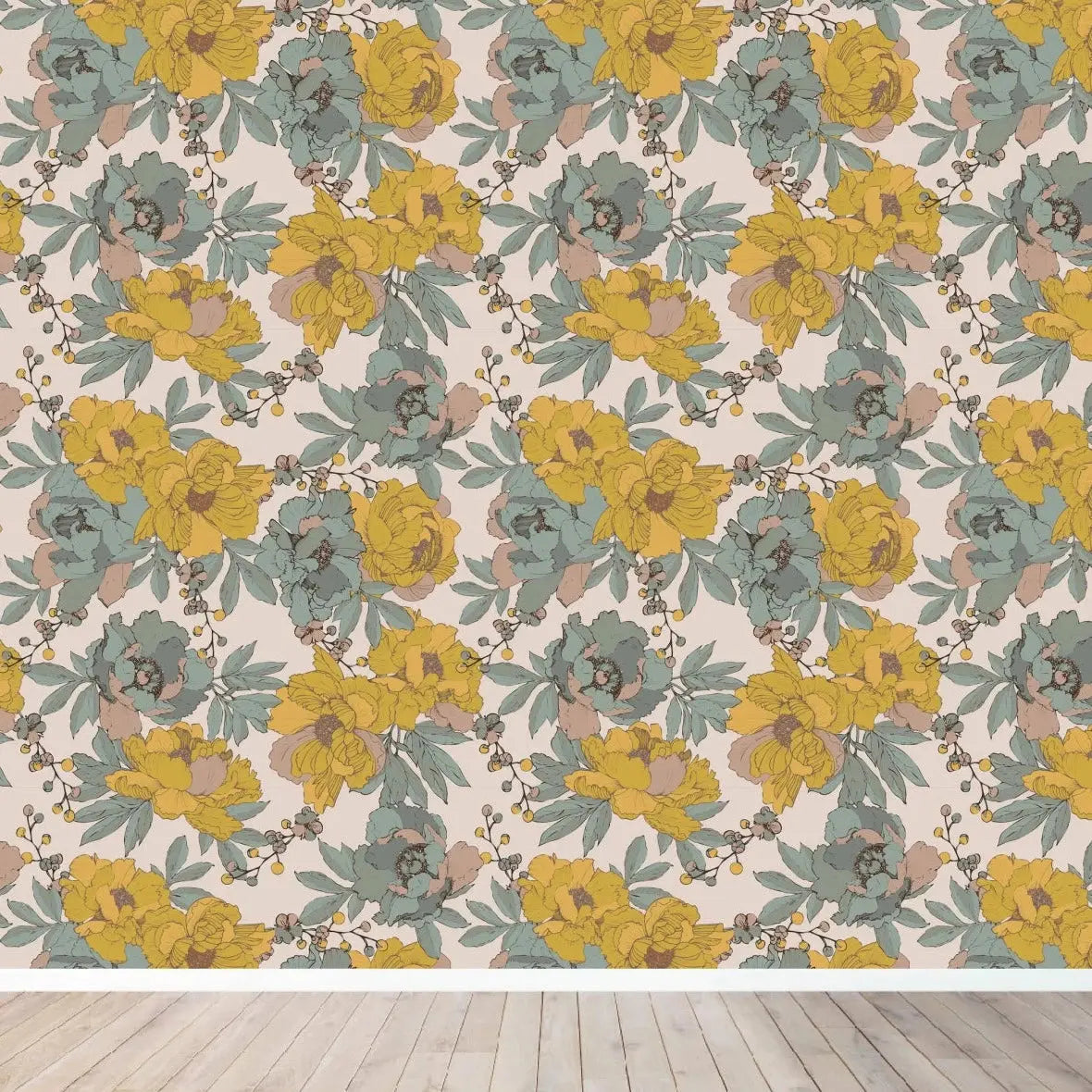 MUNKS & ME - Papier Peint Chambre Enfant à Motif Répété - Floral Wanda