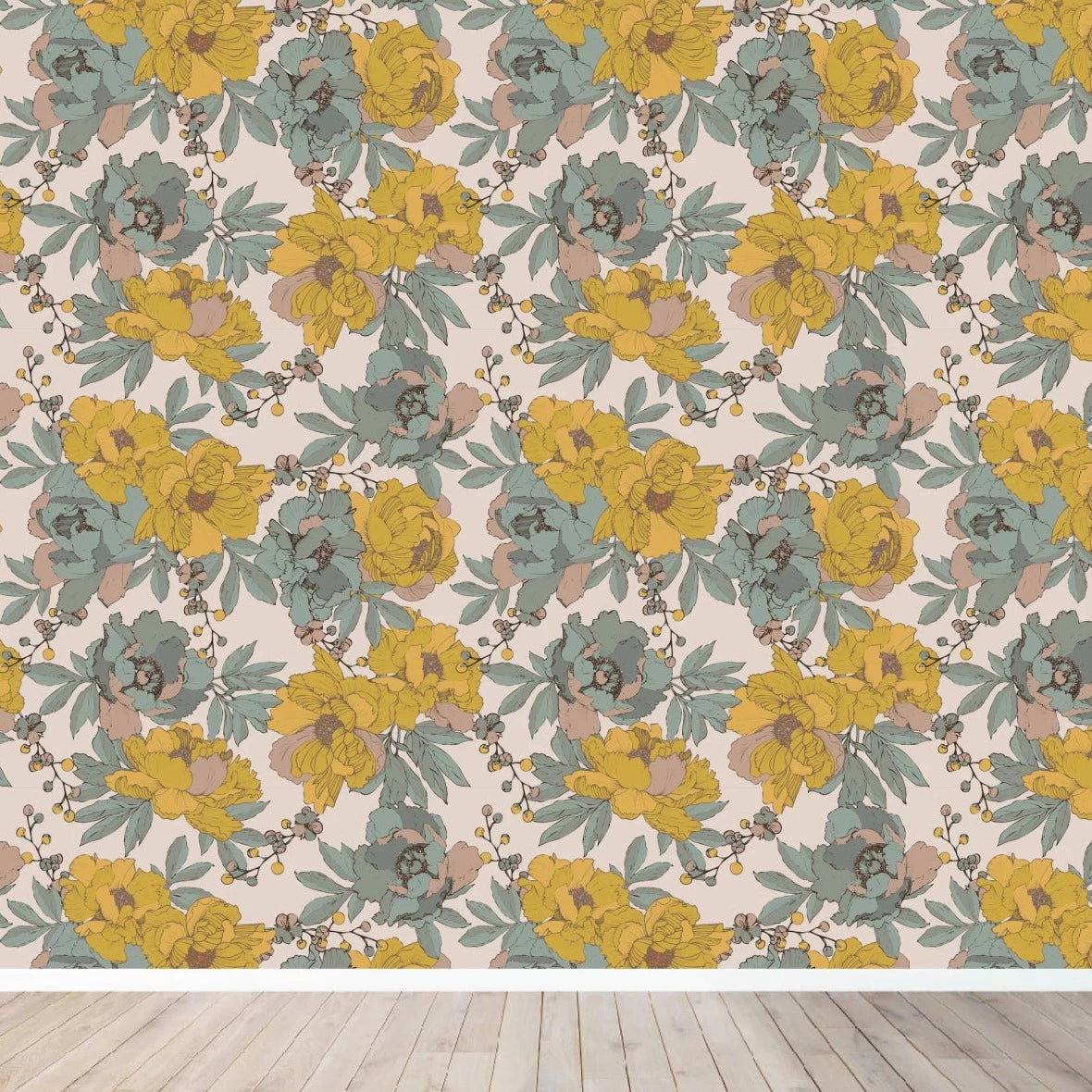 MUNKS & ME - Papier Peint Chambre Enfant à Motif Répété - Floral Wanda