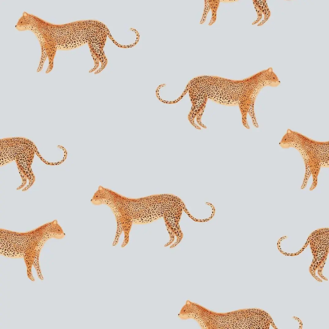 MUNKS & ME - Papier Peint Chambre Enfant à Motif Répété - Goldies Cheetah - Bleu