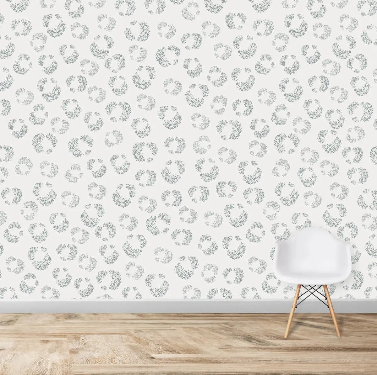 MUNKS & ME - Papier Peint Chambre Enfant à Motif Répété - Hallie Leopard - Bleu Clair