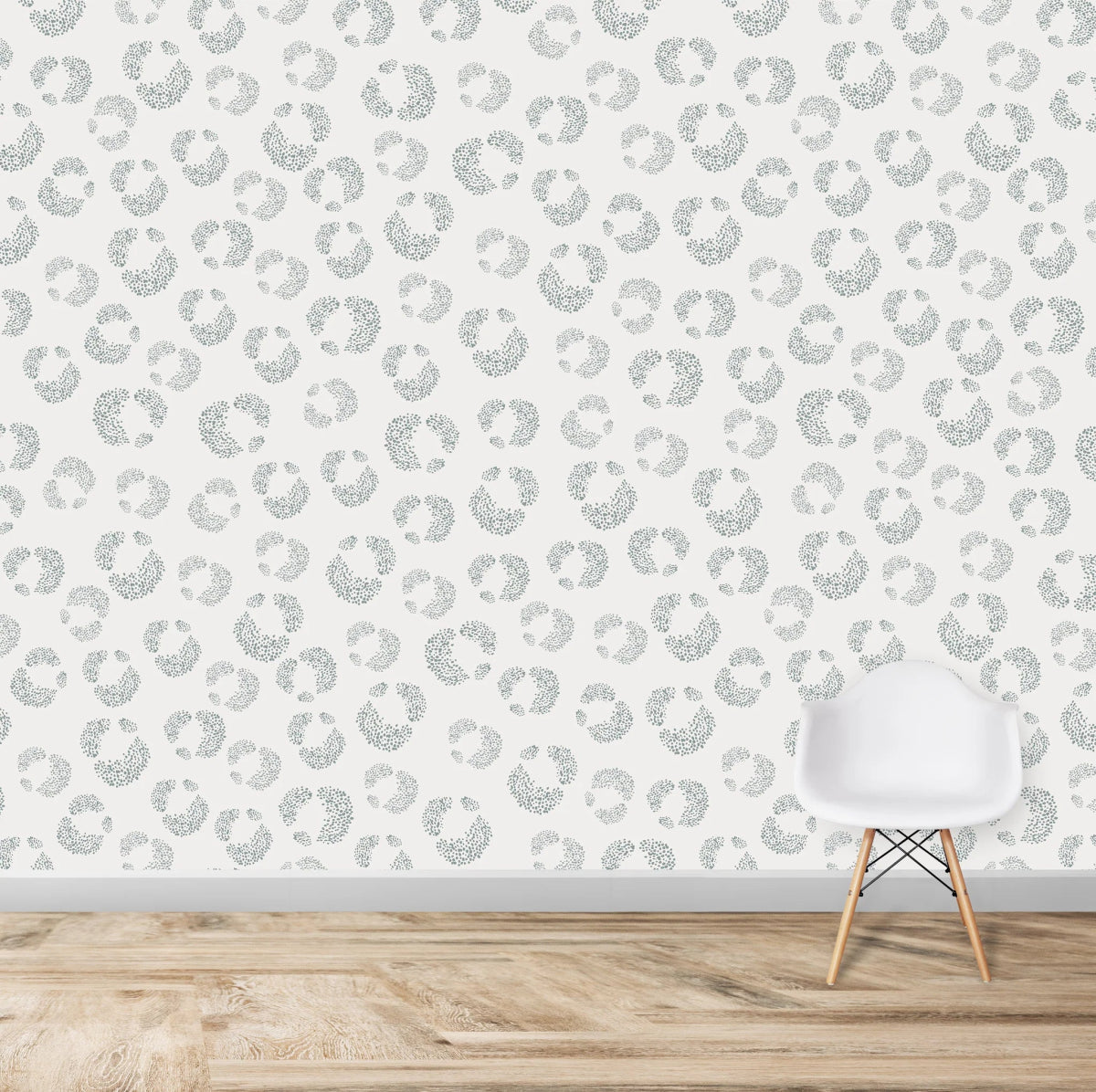 MUNKS & ME - Papier Peint Chambre Enfant à Motif Répété - Hallie Leopard - Bleu Clair