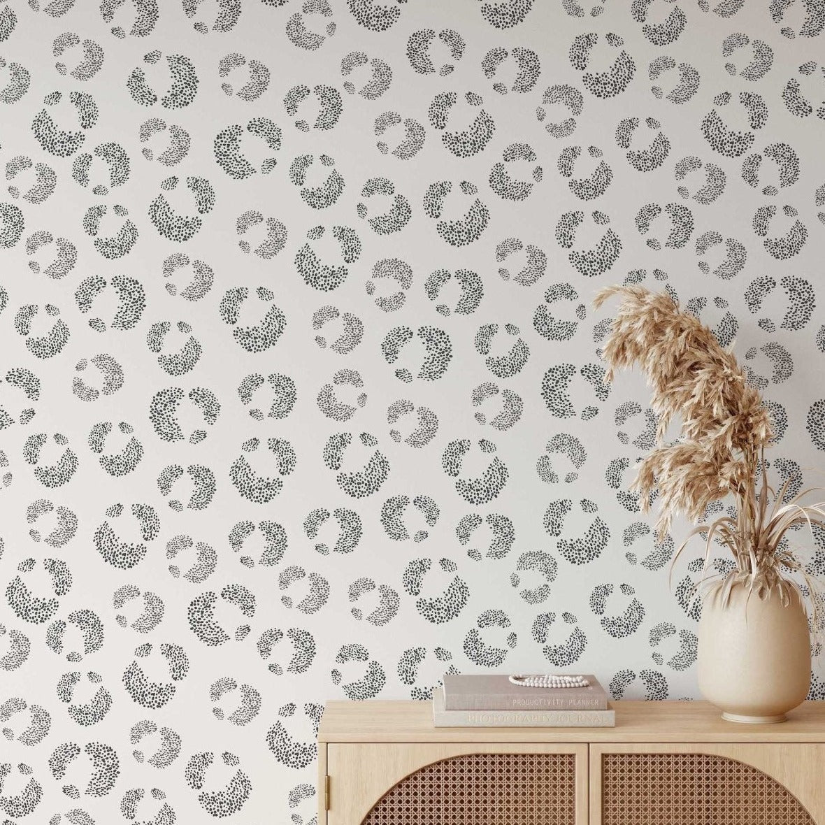 MUNKS & ME - Papier Peint Chambre Enfant à Motif Répété - Hallie Leopard - Charbon