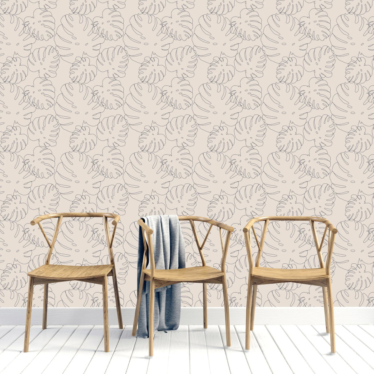 MUNKS & ME - Papier Peint Chambre Enfant à Motif Répété - Imprimé Feuille Monstera Elle
