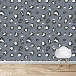 MUNKS & ME - Papier Peint Chambre Enfant à Motif Répété - Imprimé Léopard | Bleu