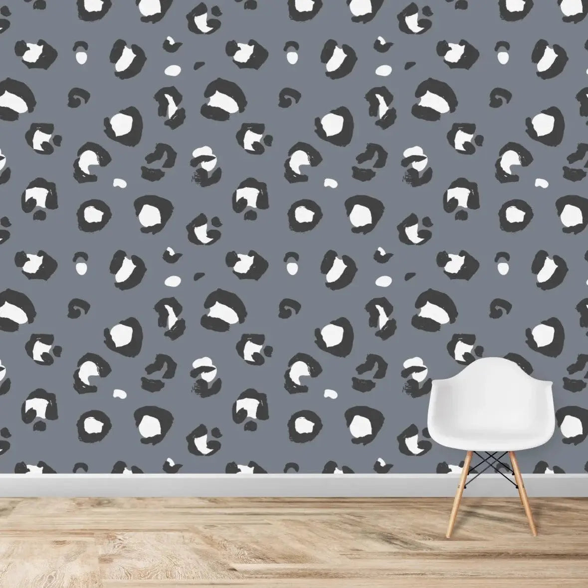 MUNKS & ME - Papier Peint Chambre Enfant à Motif Répété - Imprimé Léopard | Bleu