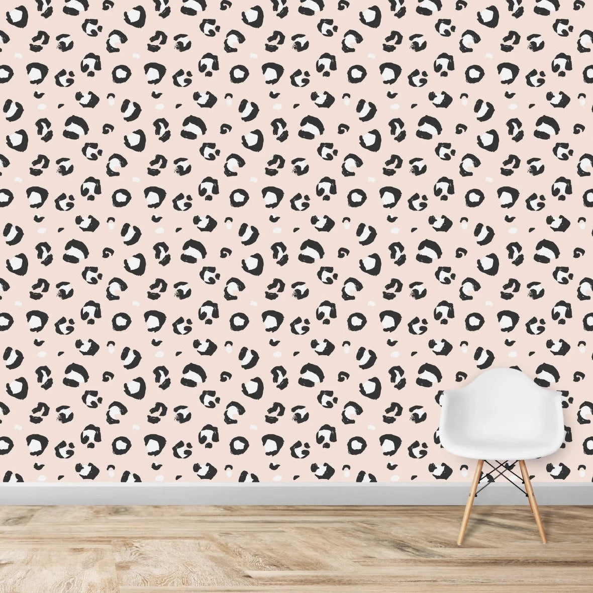 MUNKS & ME - Papier Peint Chambre Enfant à Motif Répété - Imprimé Léopard | Rose