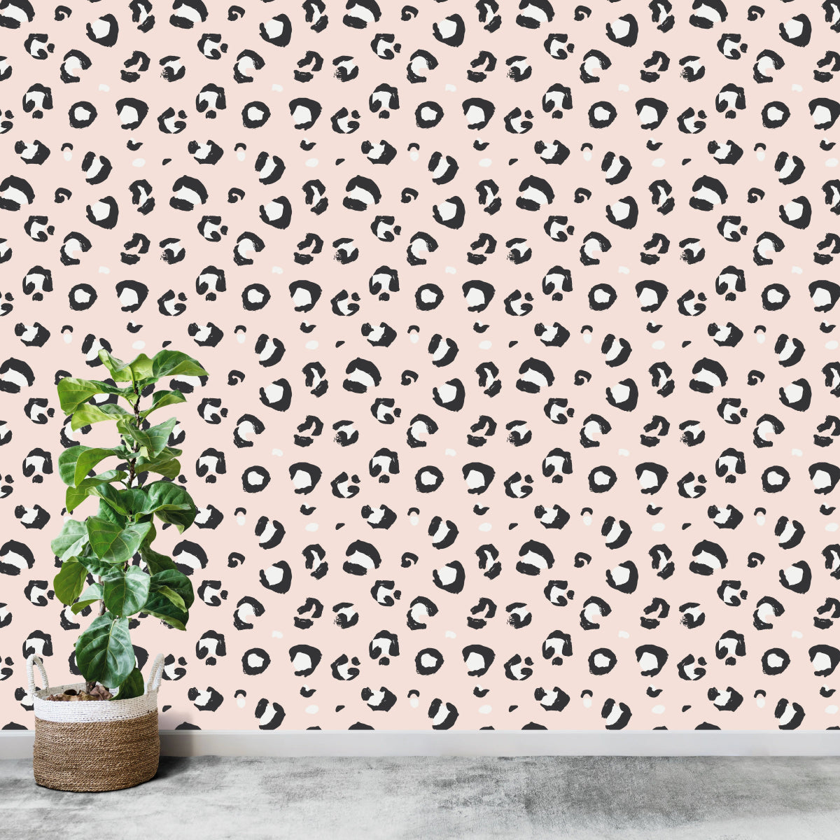 MUNKS & ME - Papier Peint Chambre Enfant à Motif Répété - Imprimé Léopard | Rose