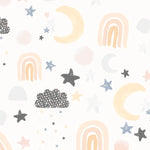 MUNKS & ME - Papier Peint Chambre Enfant à Motif Répété - Lune Et Étoiles