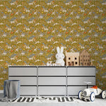 MUNKS & ME - Papier Peint Chambre Enfant à Motif Répété - Mils Menagerie - Doré