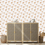 MUNKS & ME - Papier Peint Chambre Enfant à Motif Répété - Noa Palme Tropicale - Moutarde