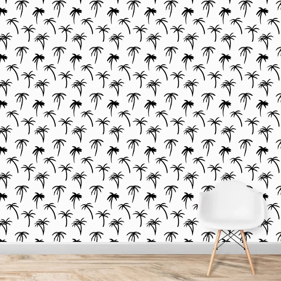 MUNKS & ME - Papier Peint Chambre Enfant à Motif Répété - Noa Palme Tropicale - Noir