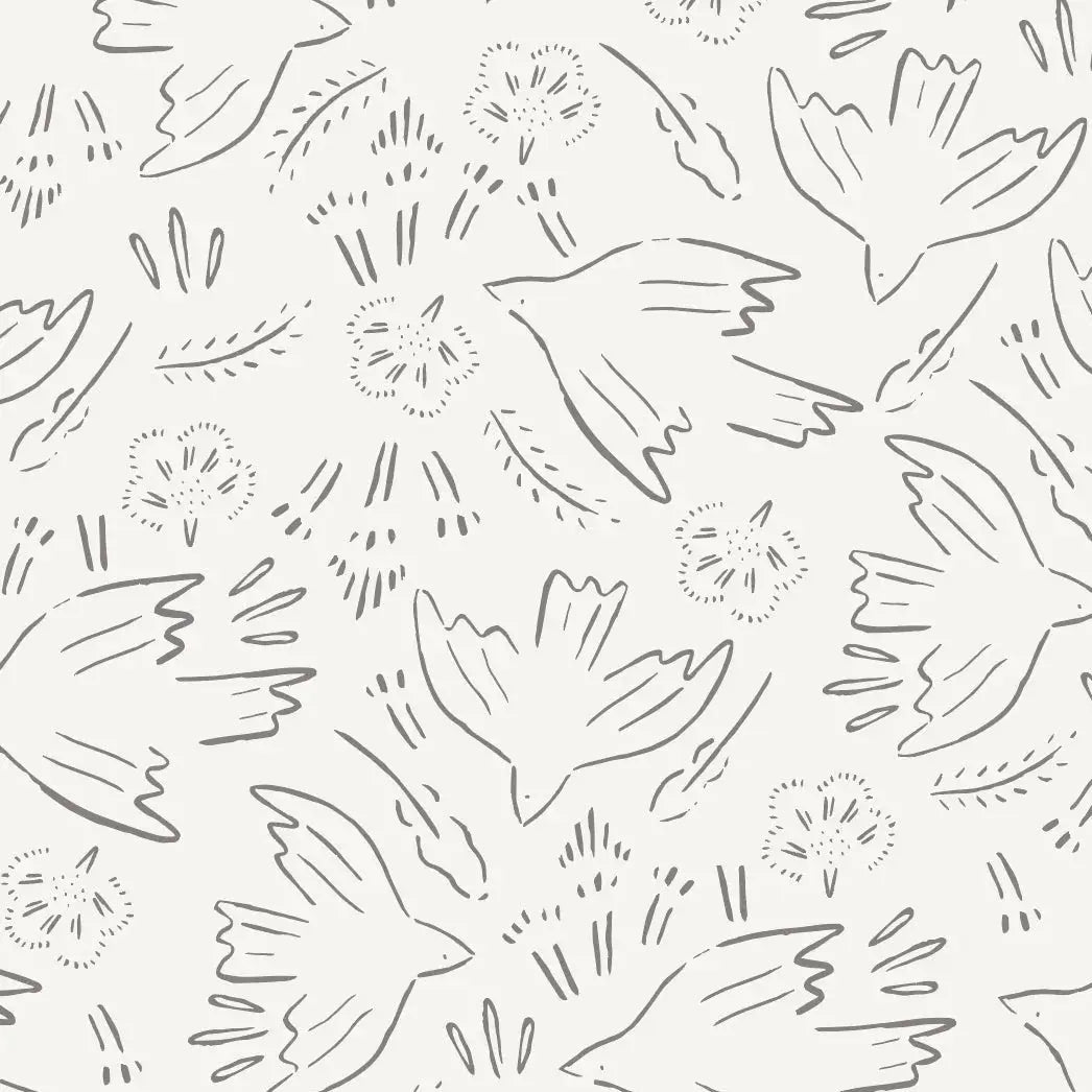 MUNKS & ME - Papier Peint Chambre Enfant à Motif Répété - Oiseaux Volants Noisettes