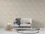 MUNKS & ME - Papier Peint Chambre Enfant à Motif Répété - Oranges Ollies | Bleu