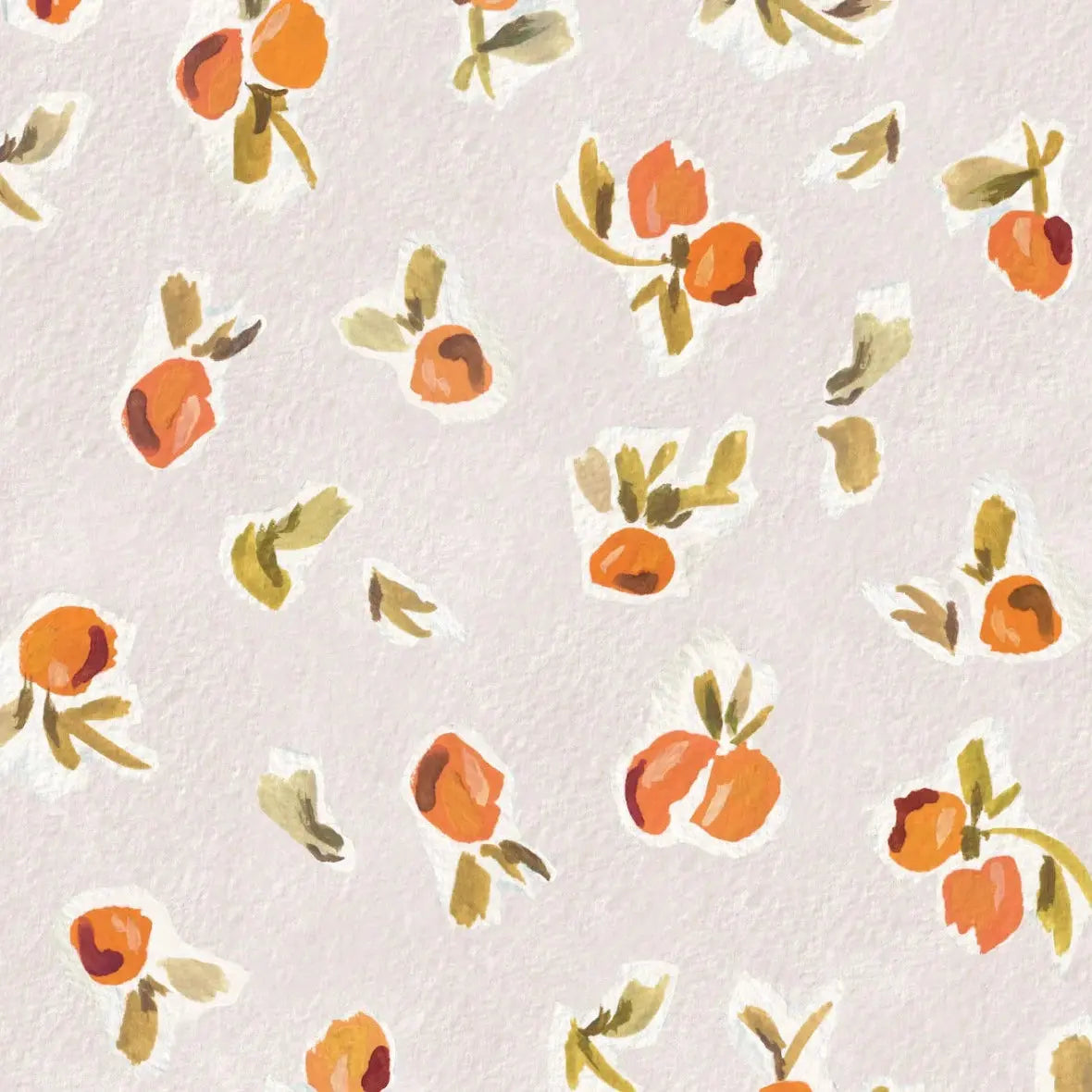 MUNKS & ME - Papier Peint Chambre Enfant à Motif Répété - Oranges Ollies - Rose