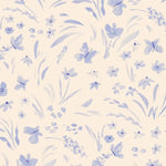 MUNKS & ME - Papier Peint Chambre Enfant à Motif Répété - Papillon Meadowland - Cyan