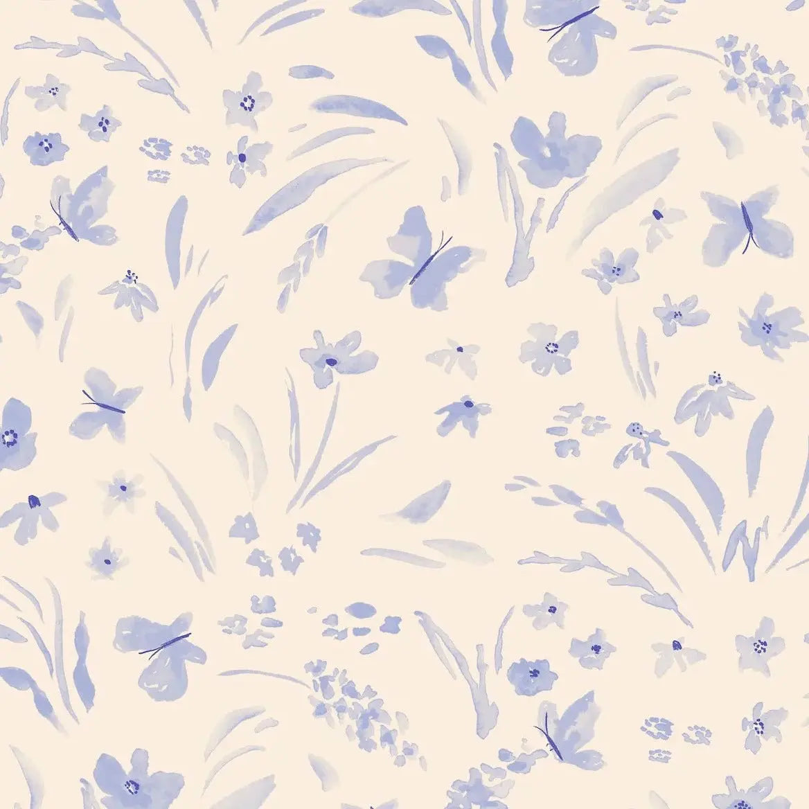 MUNKS & ME - Papier Peint Chambre Enfant à Motif Répété - Papillon Meadowland - Cyan