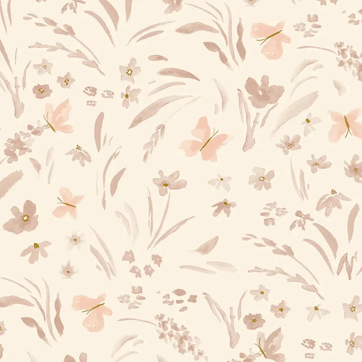 MUNKS & ME - Papier Peint Chambre Enfant à Motif Répété - Papillon Meadowland - Dune