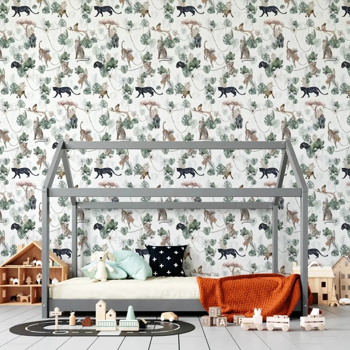 MUNKS & ME - Papier Peint Chambre Enfant à Motif Répété - Paradise Jungle