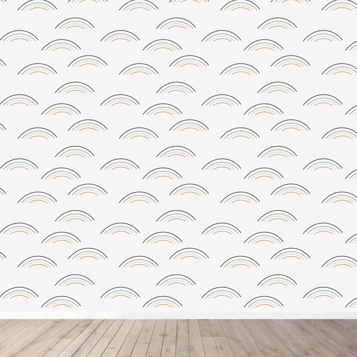 MUNKS & ME - Papier Peint Chambre Enfant à Motif Répété - Rainbow Wave | Marine