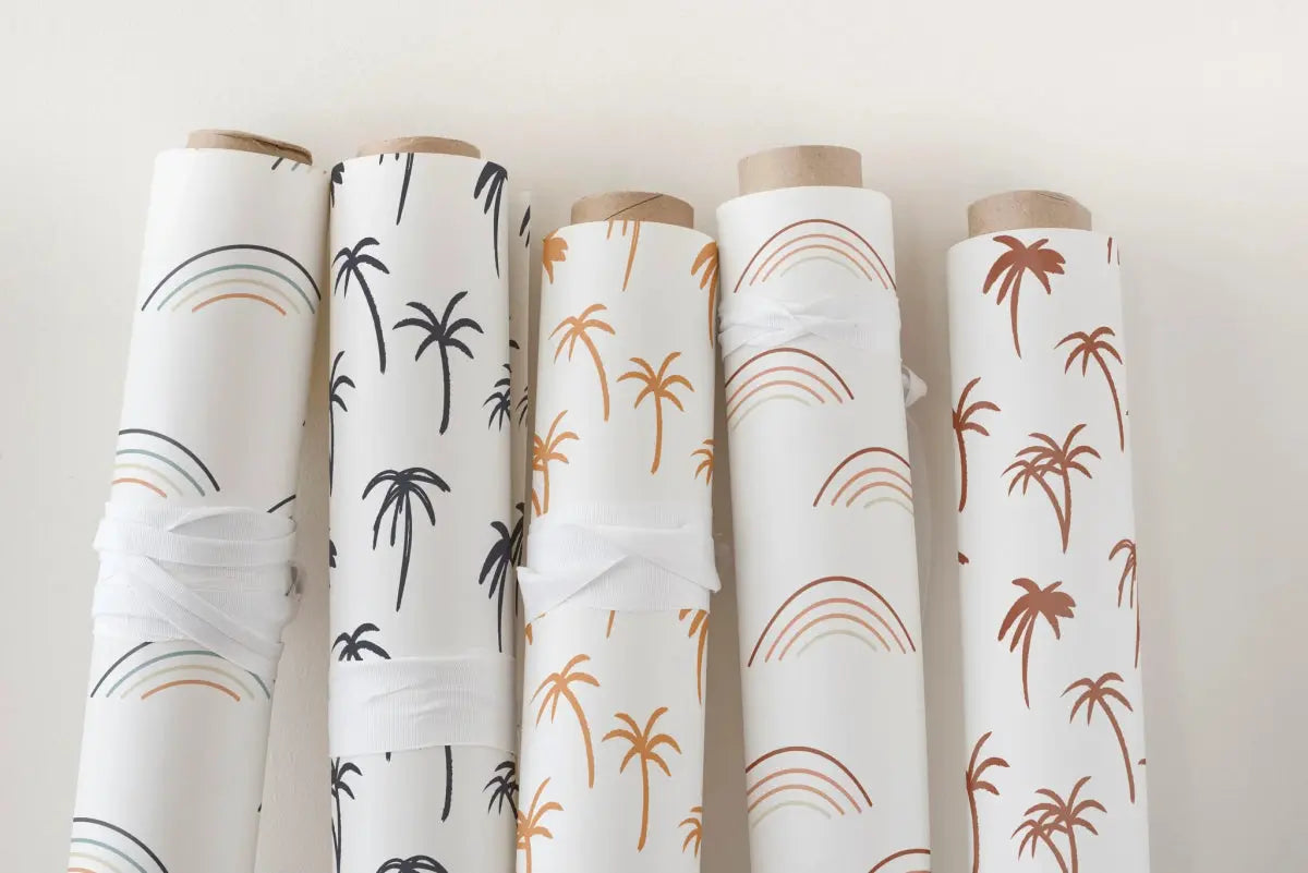 MUNKS & ME - Papier Peint Chambre Enfant à Motif Répété - Rainbow Wave | Marine