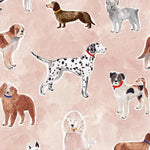 MUNKS & ME - Papier Peint Chambre Enfant à Motif Répété - Rigby Dog - Rose