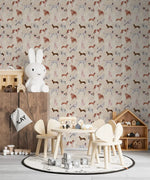 MUNKS & ME - Papier Peint Chambre Enfant à Motif Répété - Rigby Dog - Sable