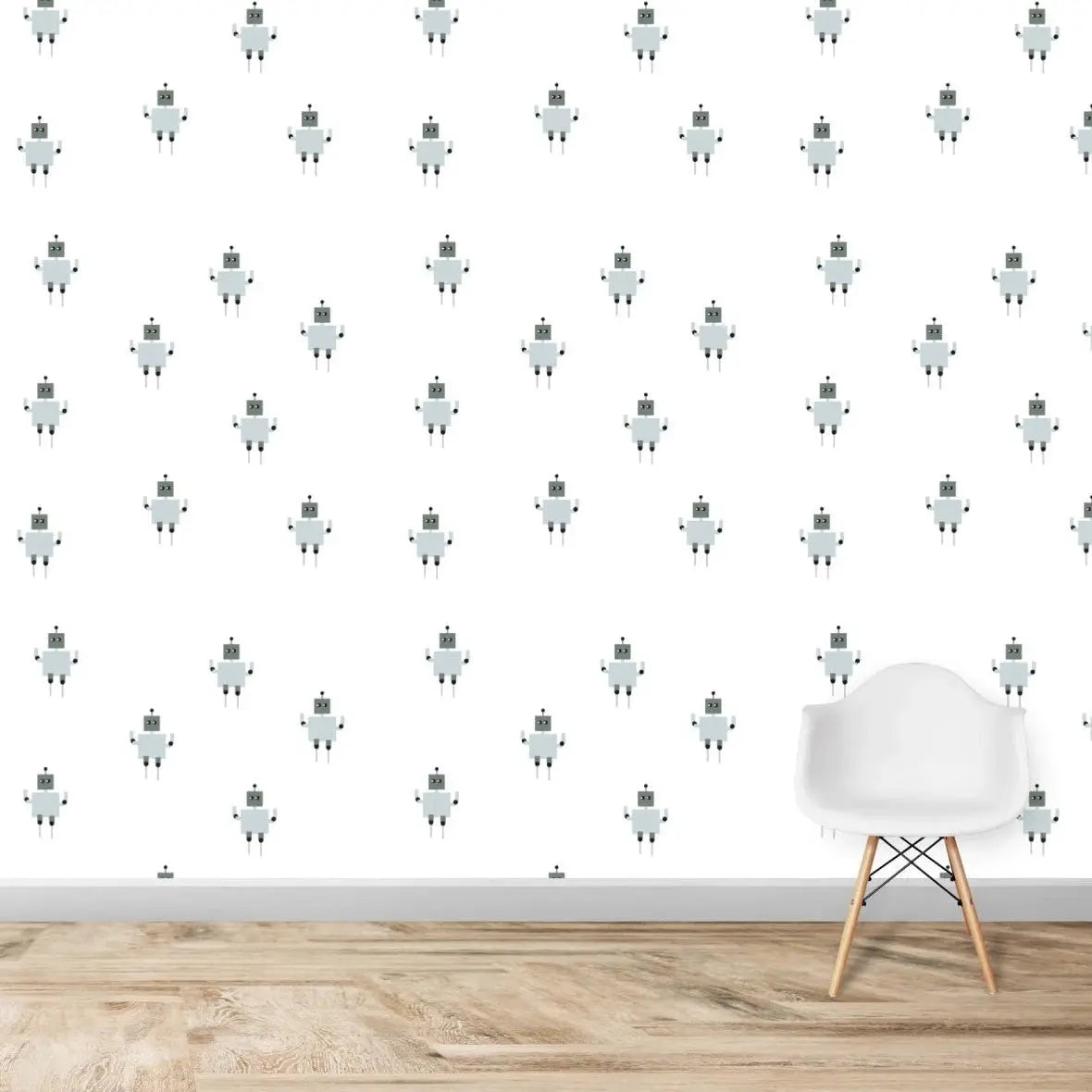 MUNKS & ME - Papier Peint Chambre Enfant à Motif Répété - Robot