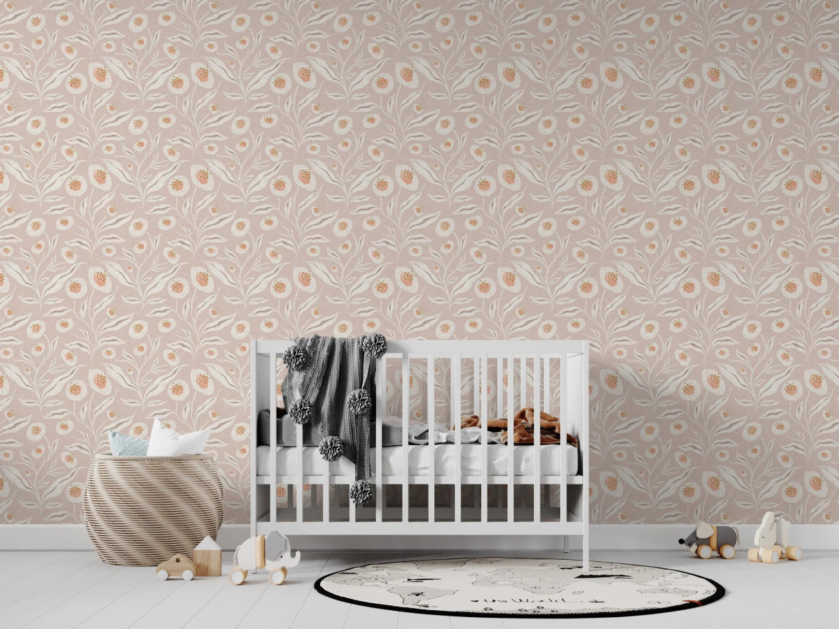 MUNKS & ME - Papier Peint Chambre Enfant à Motif Répété - Rose