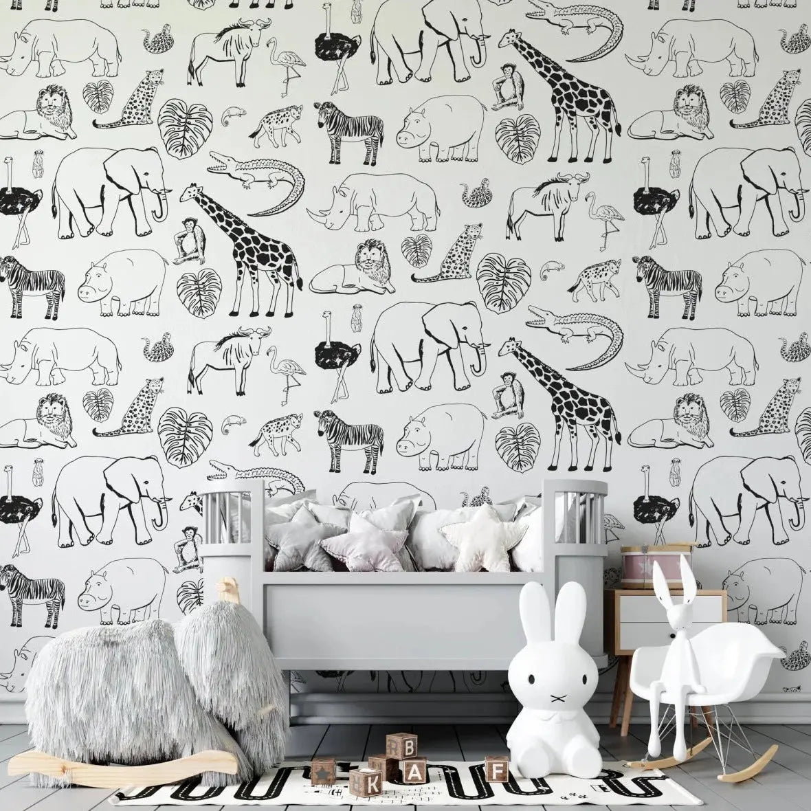 MUNKS & ME - Papier Peint Chambre Enfant à Motif Répété - Safari