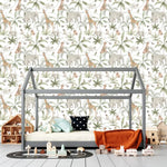 MUNKS & ME - Papier Peint Chambre Enfant à Motif Répété - Safari Africain