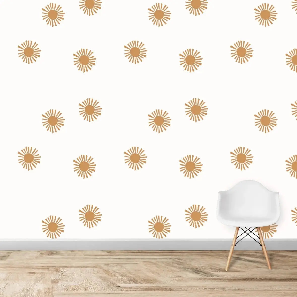 MUNKS & ME - Papier Peint Chambre Enfant à Motif Répété - Soleil Brillant