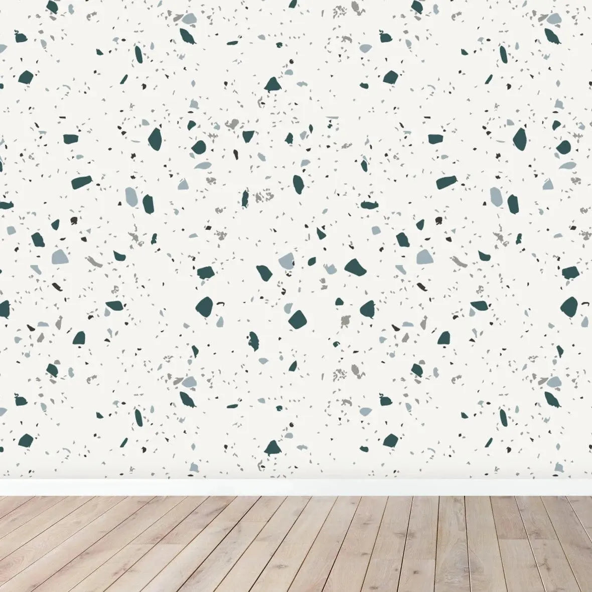 MUNKS & ME - Papier Peint Chambre Enfant à Motif Répété - Terrazzo | Bleu