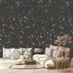 MUNKS & ME - Papier Peint Chambre Enfant à Motif Répété - Terrazzo | Charbon