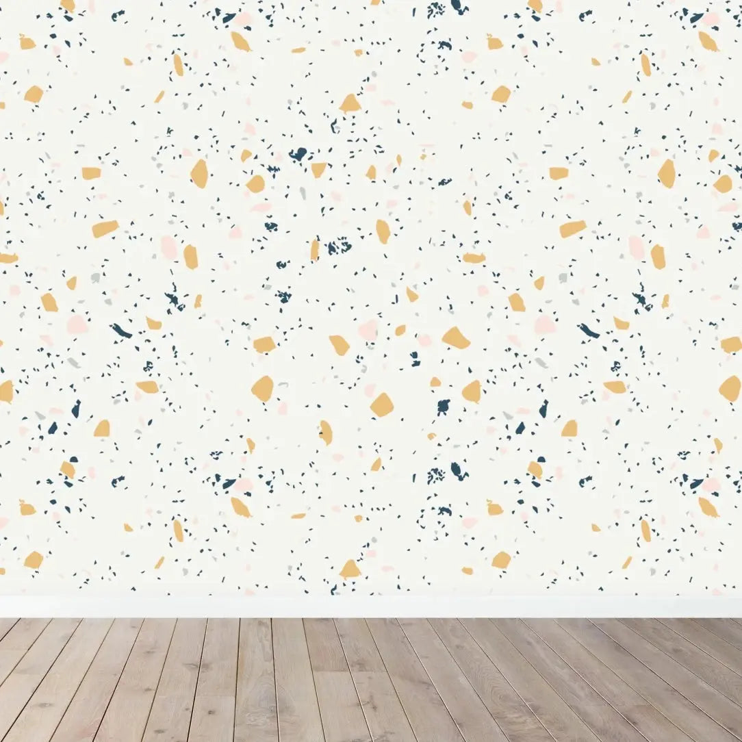 MUNKS & ME - Papier Peint Chambre Enfant à Motif Répété - Terrazzo | Jaune
