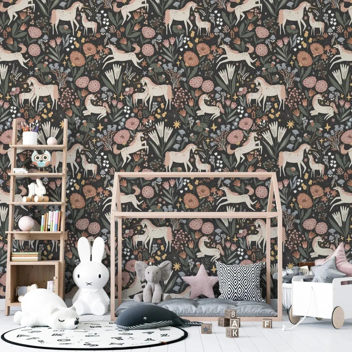 MUNKS & ME - Papier Peint Chambre Enfant à Motif Répété - Unicorn Meadow